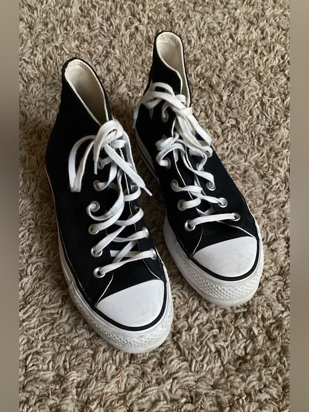 Black Platform High-Top Canvas Converse Chuck Taylor All Star Sneakers
